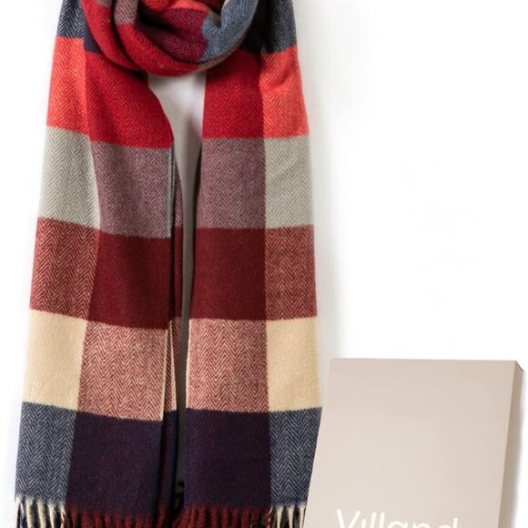 Women's Wool Scarf - Cashmere Feel Winter Checked Scarves for Women, Large Soft - Picture 2 of 8